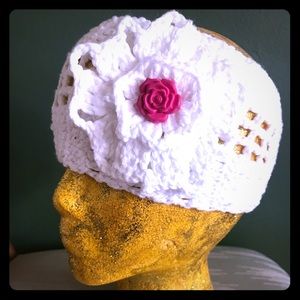 Winter Headband, knitted, Style, white